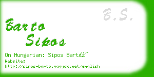 barto sipos business card